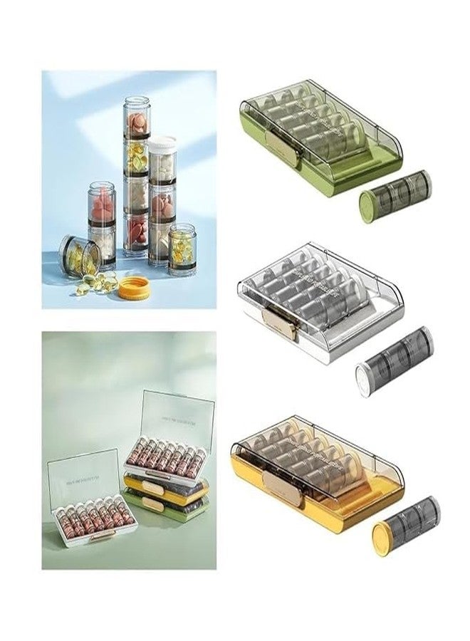 GNOLY Weekly Pill, Tablet, Vitamin Organizer for Daily Use - Portable Reminder Pills Storage Box for Old, Home, Office & Travel - Easy to Carry with Purse & Pocket with Triple Layer Seal (1 Pcs) - Image 1